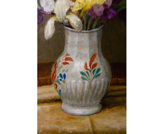 Dipinto "iris" olio su tela - O/4898