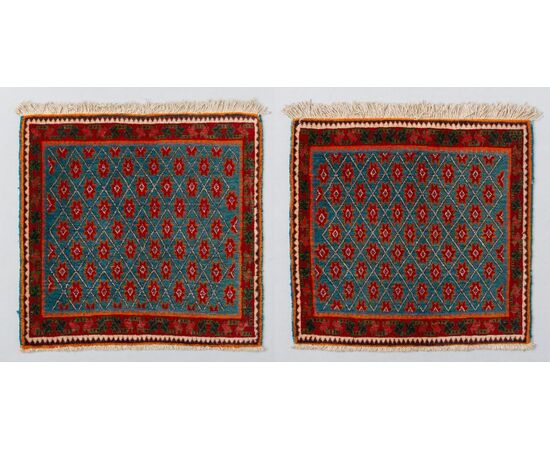 Coppia di piccoli tappeti persiani AFSHAR - epoca Pahlavi - nr. 481-482 -