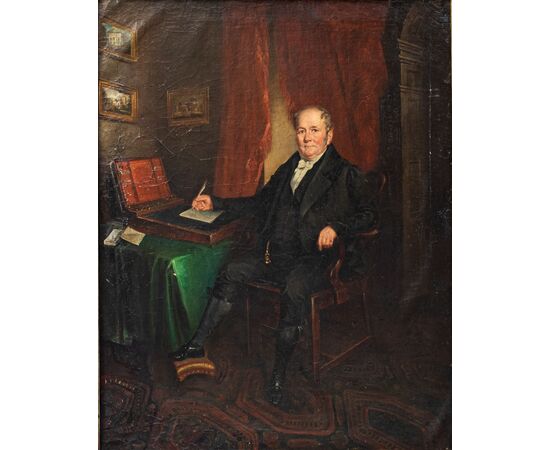 Portrait of a gentleman, Lombard School, 19th century     
