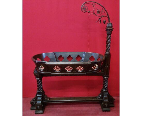 Carved baby cot