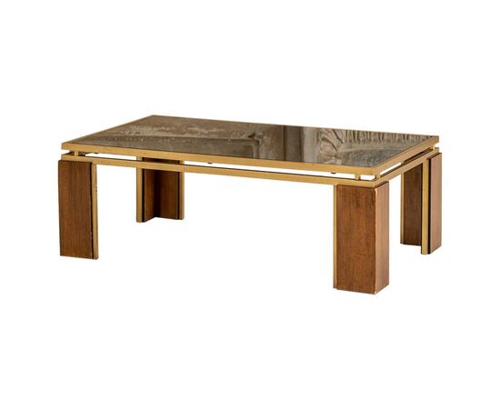 Smoked Mirror Coffee Table Attributed to Frigerio