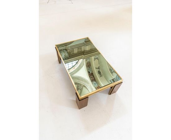 Smoked Mirror Coffee Table Attributed to Frigerio