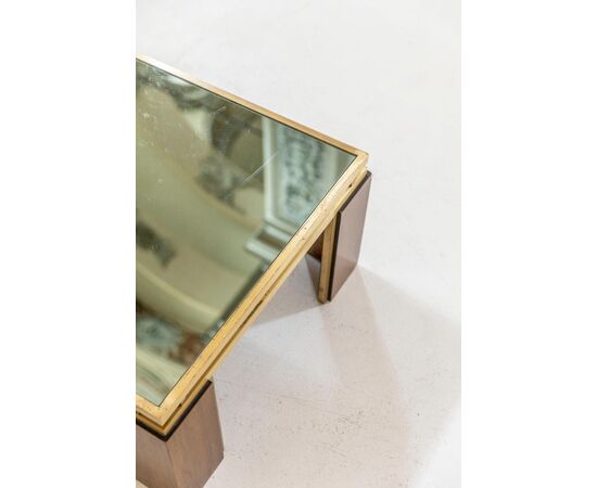 Smoked Mirror Coffee Table Attributed to Frigerio