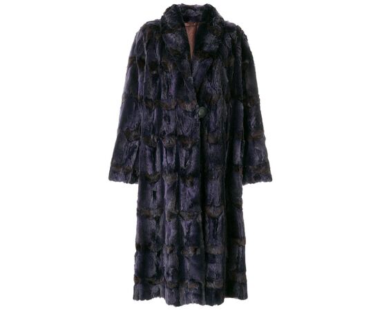 Fendi Purple Mink and Fox Fur Vintage Coat, 1990s