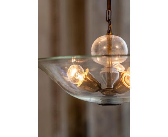 Elegant Glass and Brass Pendant