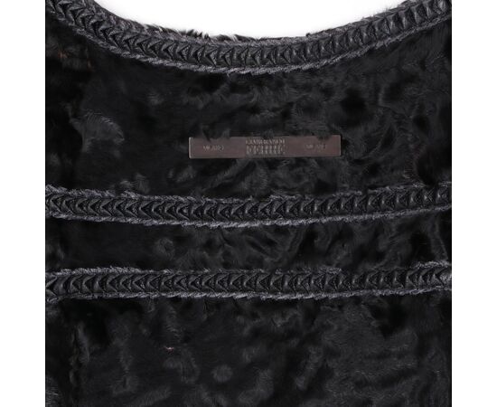 1990s Gianfranco Ferrè Black Astrakhan Fur Skirt