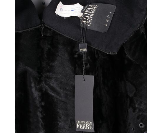 1990s Gianfranco Ferrè Black Astrakhan Fur Skirt