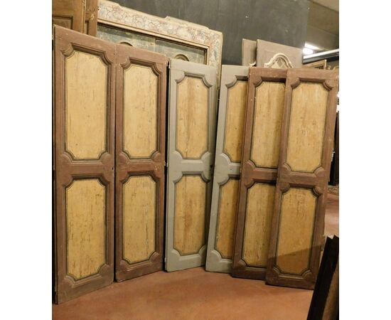 pts571 n. 8 doors with two doors, 18th century, mis. cm 97/100 xh 208     