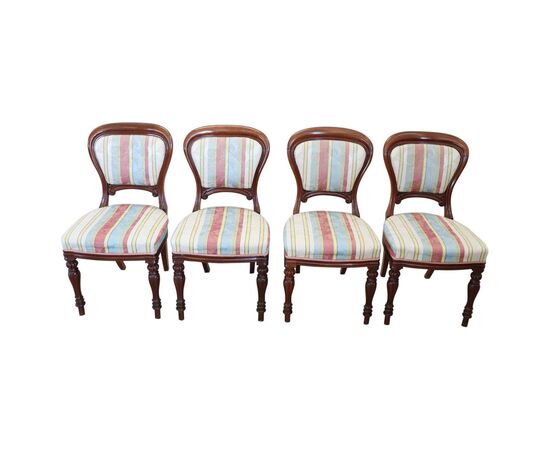 Quattro sedie antiche in mogano antiquariato secolo XIX
