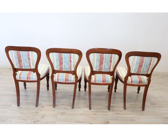 Quattro sedie antiche in mogano antiquariato secolo XIX