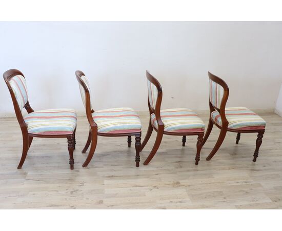 Quattro sedie antiche in mogano antiquariato secolo XIX 