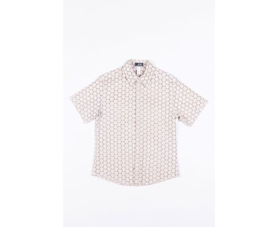 “Gianni Versace Couture” Camicia beige ricamo cerchi