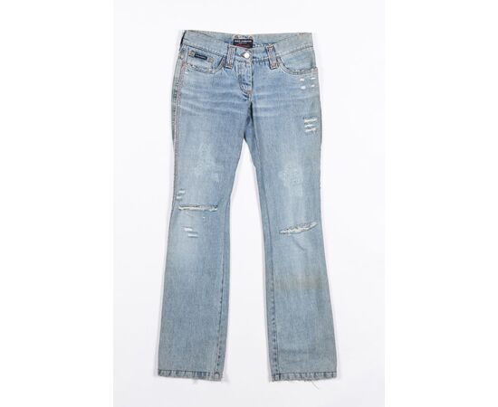 “Dolce & Gabbana” Jeans strappati con strass