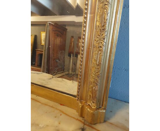 specc139 mirror with frame and rockery shell, h cm 160 x larg. 105 cm     