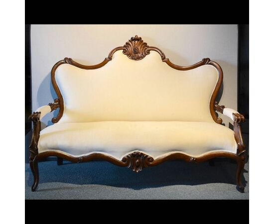 Ancient 19th century walnut sofa     