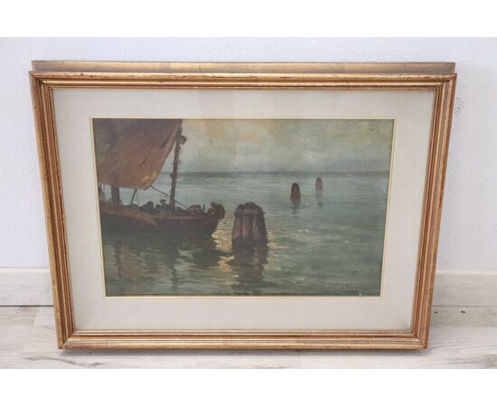 Dipinto olio su tela marina, quadro firmato Luigi Liverani (1889-1958), sec. XX PREZZO TRATTABILE