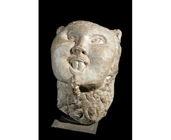 Fragment of bust of a Chinese man, Italian manufacture, 15th century.     