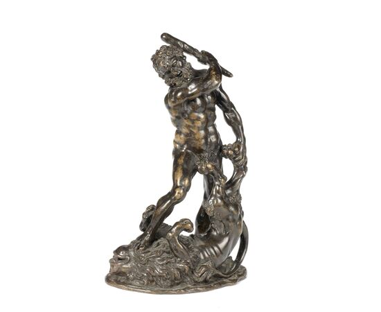 Italian sculptor, Late 17th century, Hercules and the Nemean Lion, bronze.     