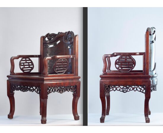 Coppia di poltrone cinesi, XIX secolo