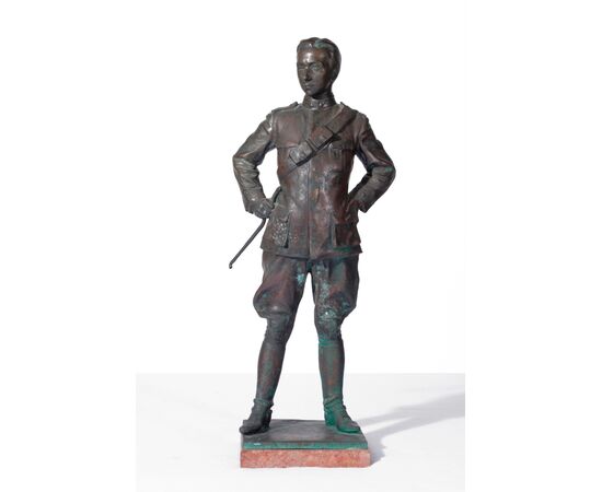 Annibale De Lotto (San Vito di Cadore, 1887 - Venezia, 1932), Soldato della Prima Guerra Mondiale, 1923 circa, bronzo