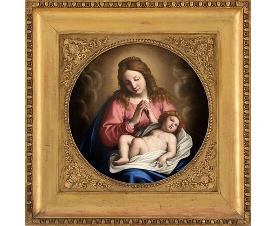 Giovanni Battista Salvi known as Sassoferrato (Sassoferrato 1609 - Rome 1685), Madonna with Child Jesus, oil on canvas     