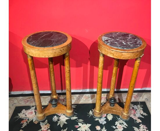 Pair of pedestal tables. France. Period sec. XIX     