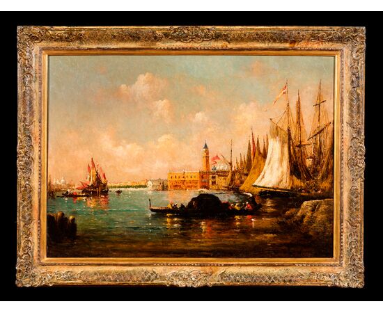French school - View of the San Marco basin 19th century     