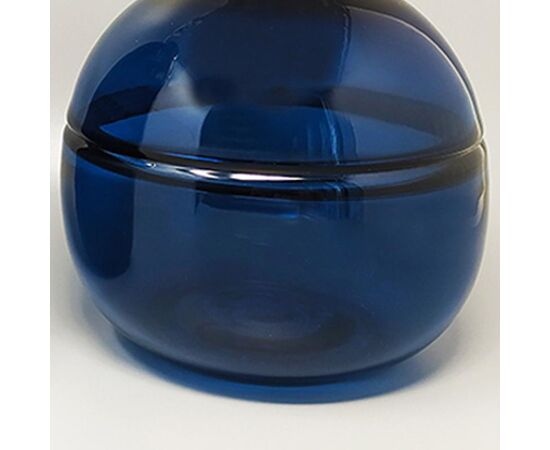 1960s Gorgeous Pair of Blue Vases by Seguso in Murano Glass. Made in Italy