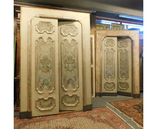 ptl458 two lacquered doors with silver frames, ep. &#39;700     