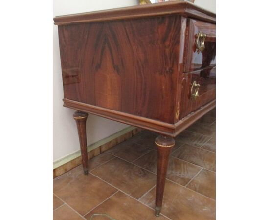 Chest of drawers with mirror - vintage 50s 60 modernism - chest of drawers - rosewood with inlays - very good condition!     