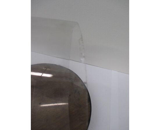Teca in vetro soffiato con base in legno- campana - epoca fine '800
