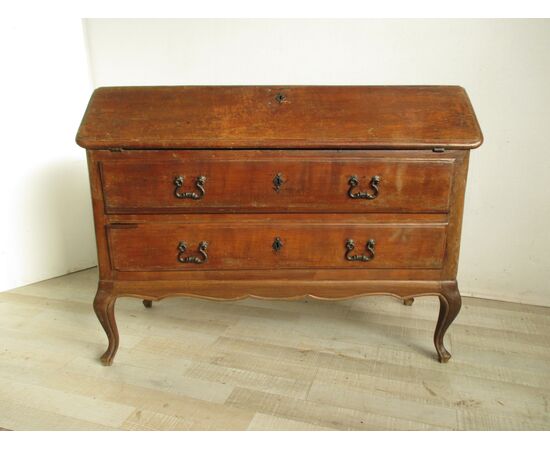 Flap in Piedmont walnut XVIII century eighteenth century bureau - secretaire - desk - very beautiful !!!     