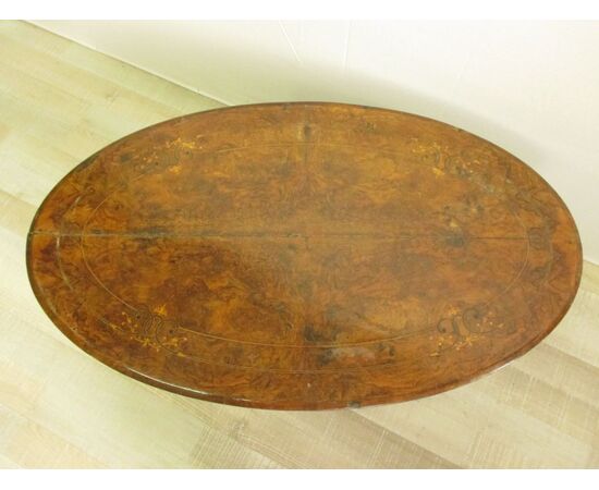 Coffee table for living room - mid-800 -tavolino - walnut, burl and inlaid     