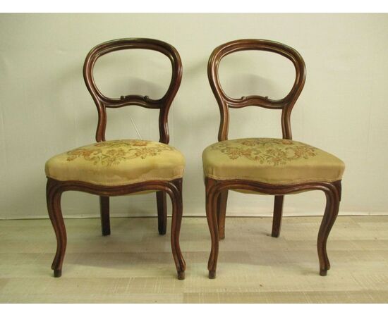 Pair of Luigi Filippo chairs in solid walnut - from the mid-800s     