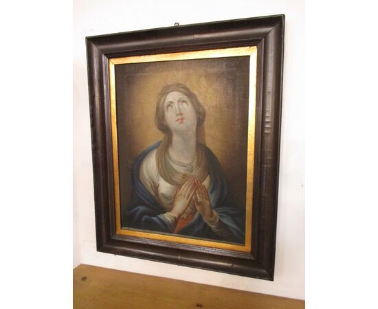 Quadro-dipinto a olio su tela Madonna in preghiera - epoca 800