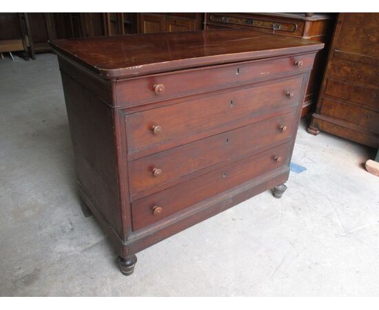 Louis Philippe chest of drawers - walnut cappuccino - mid 800 - chest of drawers Carlo X     