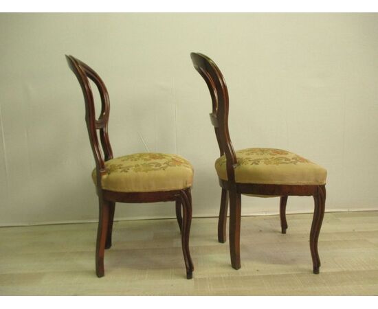 Pair of Luigi Filippo chairs in solid walnut - from the mid-800s     