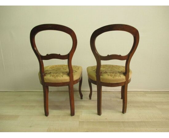 Pair of Luigi Filippo chairs in solid walnut - from the mid-800s     