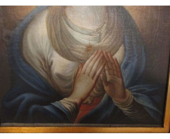 Oil painting on canvas Madonna in prayer - 800 age     