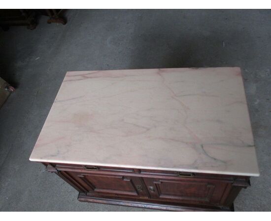 Mahogany veneered Empire style sideboard - end 800 - marble top     