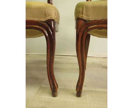 Pair of Luigi Filippo chairs in solid walnut - from the mid-800s     