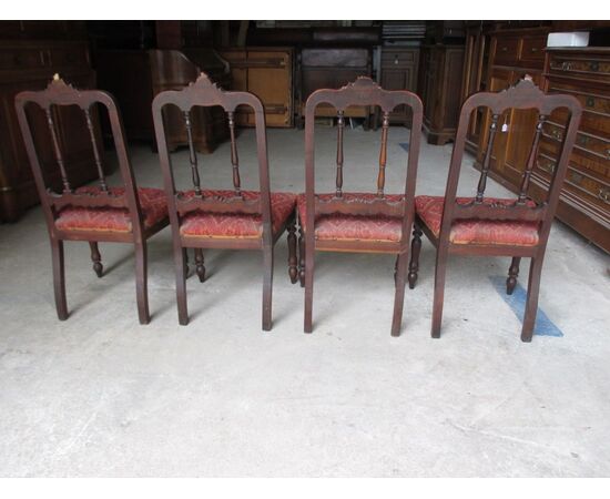 Group of four Louis Lewis chairs in walnut to be restored - half of the 19th century     