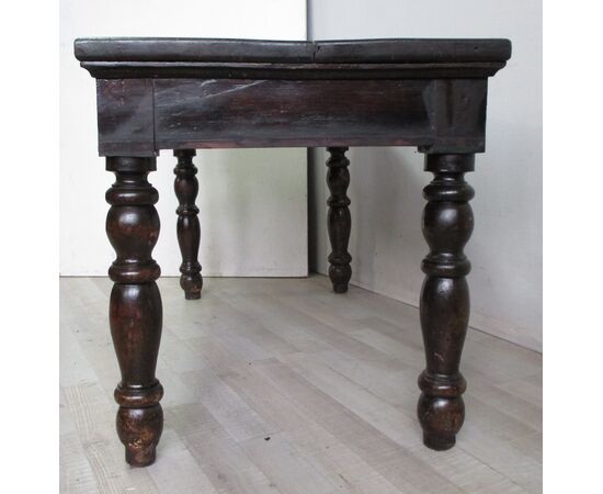 Tavolo rustico in larice tinto noce - scrittoio - scrivania pino - fine 800