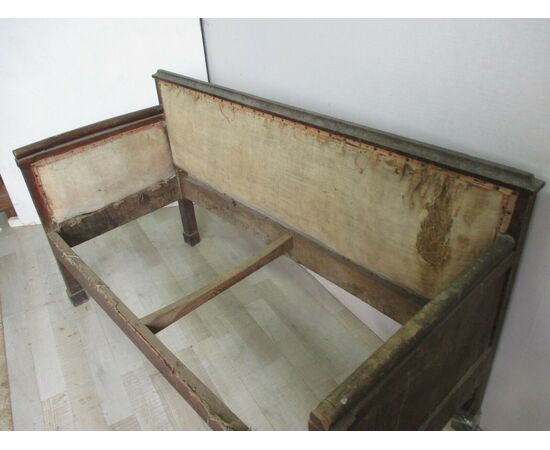 Empire walnut sofa - plinth feet - early 19th century - sofa sofa - to restore - beautiful !!!     