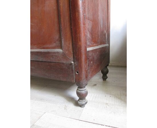 Charles X wardrobe in walnut - three doors - to be restored - interesting size - first half of the 19th century     