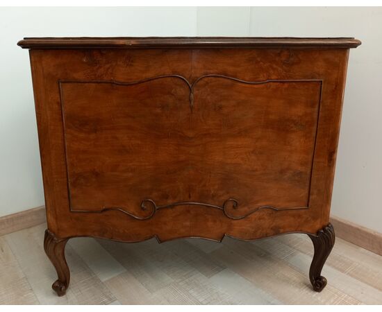 Baroque desk veneered in walnut briar - Louis XV style - 94 cm long!     