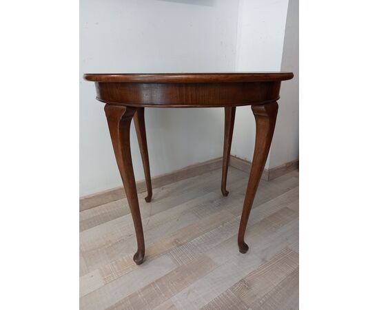 Round English coffee table - 81 cm round table - walnut stained beech - early 1900s     