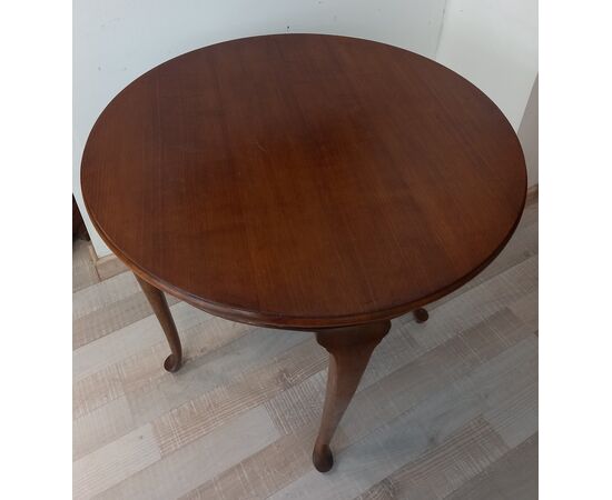 Tavolino inglese tondo - tavolo rotondo 81 cm - faggio tinto noce - primi 900