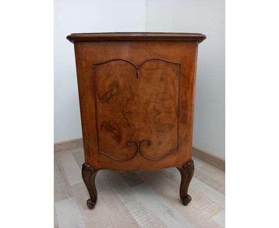 Baroque desk veneered in walnut briar - Louis XV style - 94 cm long!     