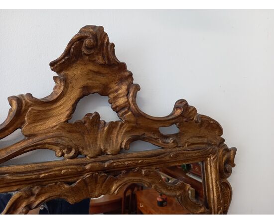 Specchiera legno intagliato dorato - rococò barocchetto - Luigi XV - primi 900 - molto bella!